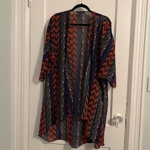 Forever 21 Size 2X/3X Aztec Print Open Kimono